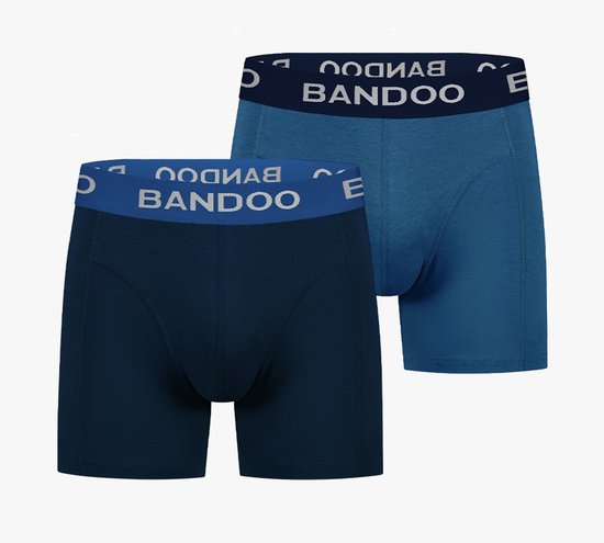 Bandoo Men&rsquo;s Bamboo – Boxer homme – Sous-vêtements homme – Boxer – Lot de 2 – Blue marine – Blue cobalt – Taille : 3XL