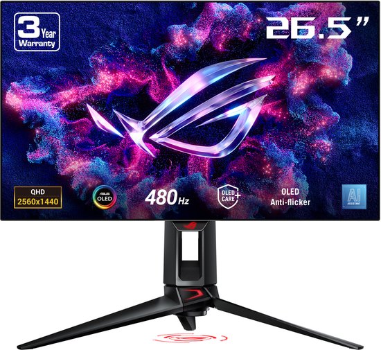 ASUS ROG Swift OLED PG27AQDP – Moniteur de Gaming QHD OLED – 480 Hz – 27 pouces