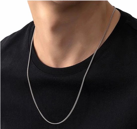 Aurélia – Collier Lien Cubain | Couleur argent | 3 mm | Collier 3,6 mm pour hommes