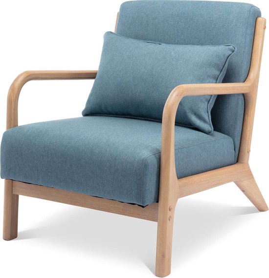 Alice&rsquo;s Garden – Fauteuil en Tissus Lorens – L65xP80xH79cm – Blauw