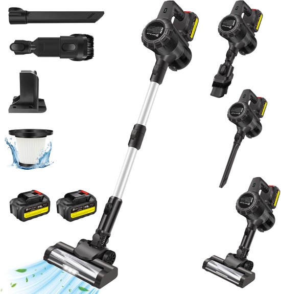 Aspirateur à main rechargeable sans fil – avec brosse – éclairage LED – pour poils d&rsquo;animaux, voiture et meubles