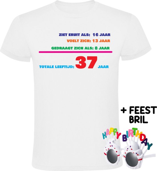 Âge total 37 ans T-shirt homme – âge – anniversaire – humour – drôle
