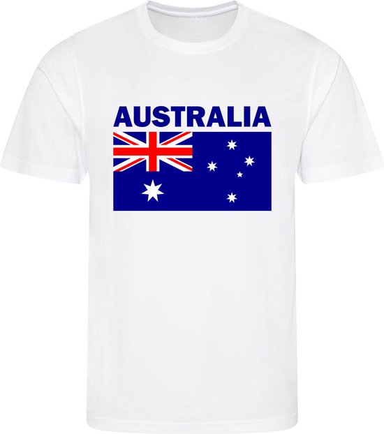 Australie – Australie – T-shirt Wit – Maillot de football – Taille: 122/128 (S) – 7 – 8 ans – Maillots Landen