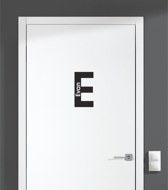 Autocollant de porte – Evan – Zwart 8×14