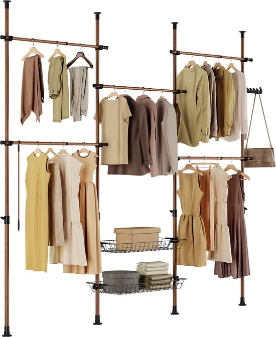 Armoire télescopique SoBuy KLS04- BR – Métal marron avec 5 barres