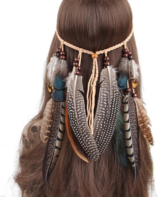Bandeau Bohemian avec Détail de Plume – Accessoire Boho Festival pour Dames
