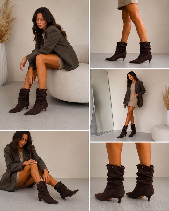 Babouche Jenna-2 bottines marron, 38 / 5