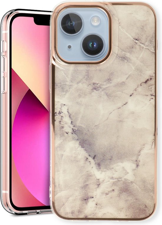 Apple iPhone 14 Plus Case Stone – Coque arrière en Siliconen marbré