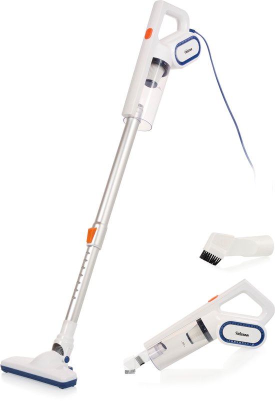 Aspirateur balai Tristar SZ-2308 – Aspirateur balai 2 en 1 avec aspirateur amovible – Aspirateur & aspirateur à main – Puissance d&rsquo;aspiration réglable – Cordon 6 mètres – Wit