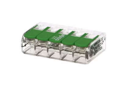 25 mini connecteur WAGO 5 entrées pour fil souple ou rigide « Green Range »