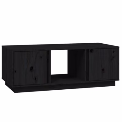 814428 vidaXL Table basse Noir 110x50x40 cm Bois massif de pin