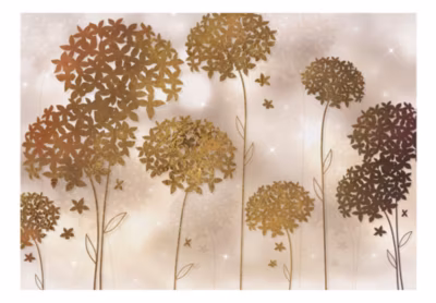 Papier peint intissé panoramique fleurs golden garden 100×70 cm