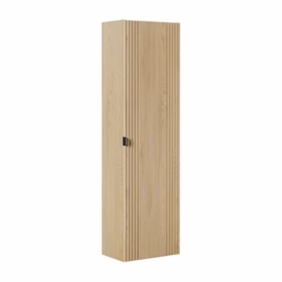 Colonne de salle de bain KORI 140 cm chene clair  Rangement suspendu 1 porte