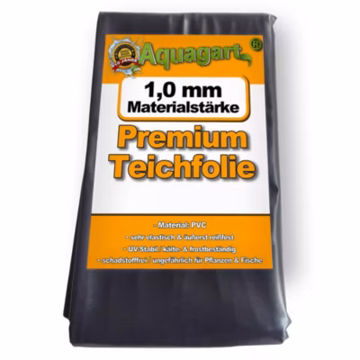 Liner de bassin en PVC 3 m x 6 m 1,0 mm, noir, bâche pour le bassin de jardin Aquagart
