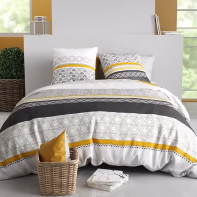Housse de couette 240×220 SPIRA + 2 taies coton 57 fils