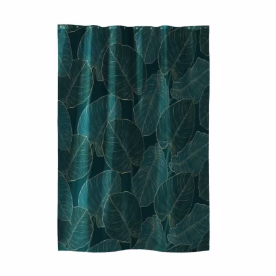 Rideau de douche+crochets 180 x 200 cm polyester imprime jade Sans