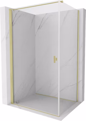 Mexen Mist-B cabine de douche pivotante 95 x 75 cm, transparent, or brossé – 8A2T-095-075-55-00