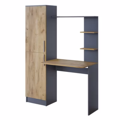 Vicco Bureau Anthracite/chêne doré 122.9×33.4cm