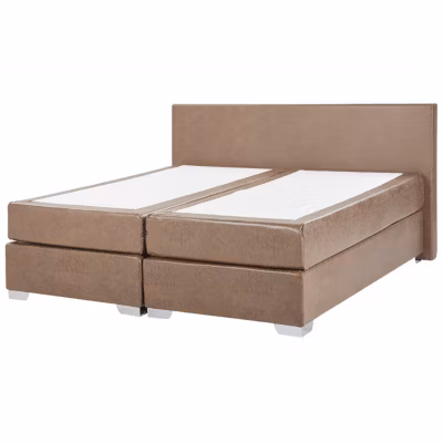 Lit Boxspring Cuir PU PRESIDENT 180 x 200 cm Marron
