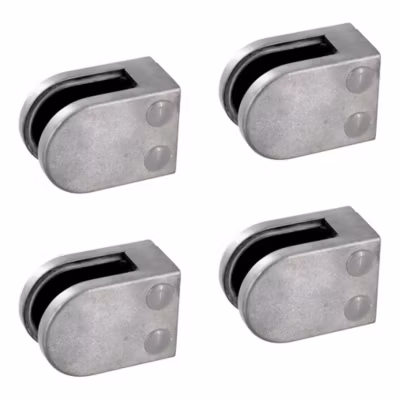 4 x Pince à verre plate modèle 05 – Ep. verre 10,76 mm – Zamak brut