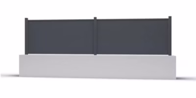 Kit clôture aluminium Gris anthracite – Hauteur 100cm – Longueur 6m – lames pleines – Fixation sur platine