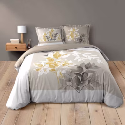 Housse de couette 240×220 + 2 taies Enora coton 42 fils