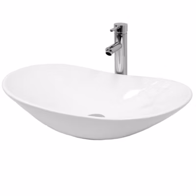 Évier céramique vasque a poser ovale moderne lave-mains salle de bain 640×365 mm