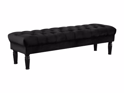 Banc RINALDO – Velours noir – Vente-unique