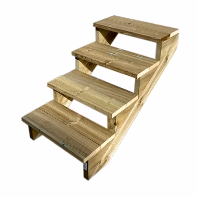 BERLIN Escalier extérieur bois 4 marches H 71cm L-100cm – sans contre marche