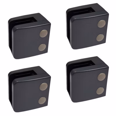 4 x Pince à verre plate modèle 06 – Ep. verre 12 mm – Inox noir anthracite