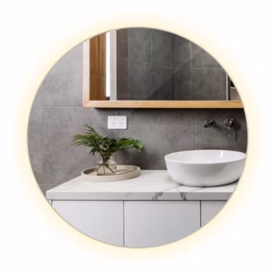 Miroir LED rond 40 cm lumiere neutre salle de bain