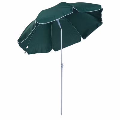Parasol inclinable octogonal de jardin diamètre 2,02 m métal polyester vert