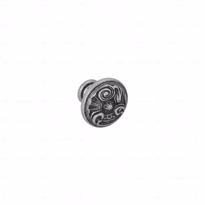Boutons pour meubles en zamac Diamètre 30 Vieil argent brillant