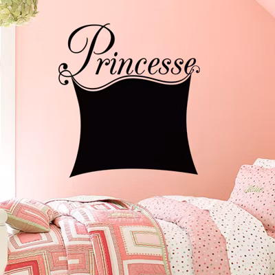 Sticker ardoise tableau noir – stickers muraux adhésif effaçable – DESIGN PRINCESSE – 30x30cm