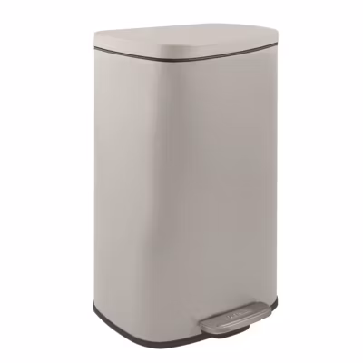 Poubelle à  pédale de cuisine Acier AKIRA 30L Taupe mat Spirella