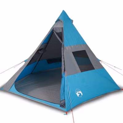 Tente de camping tipi 7 personnes bleu imperméable vidaXL