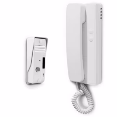 Interphone et sa platine de rue sur 2 fils, double commande portail/portillon – Avidsen – 112110