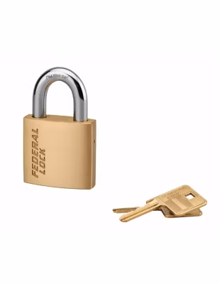 Cadenas à clé Fédéral Lock 530, laiton, chantier, anse acier, 50mm, 2 clés – THIRARD