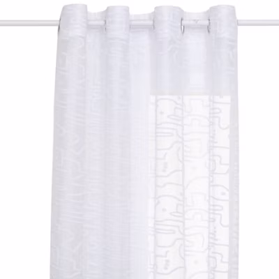 Voilage motif fleurs Lazi blanc 140x240cm – Atmosphera