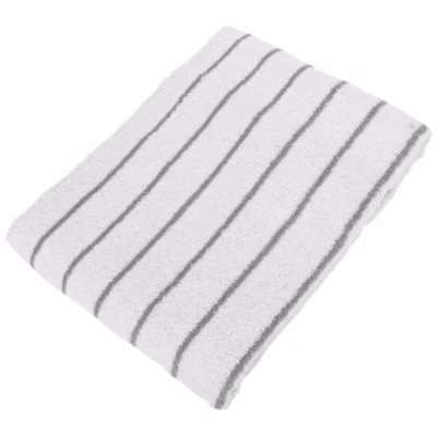 Drap de bain coton 100x150cm PURE LIGHT à rayures gris