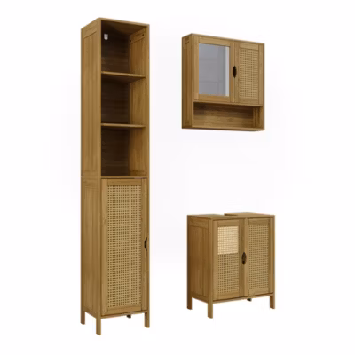 Vicco Ensemble de meubles de salle de bain Bambou 3 pièces