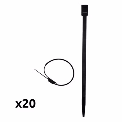 Lot de 20 colliers de câblage 6x 175mm – Noir – Zenitech