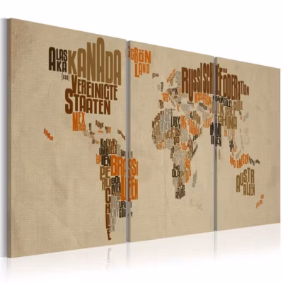 Tableau Cartes du monde Carte pleine d&rsquo;aventures 60×30 cm
