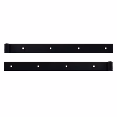 2 Pentures droite, Noir, Acier, Longueur 450 mm, pour Volet Battant Bois ou PVC
