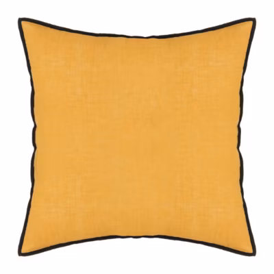 Coussin « Linah » – coton – jaune ocre – 45×45 cm – Atmosphera