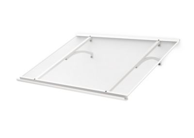 ARCTOM Auvent Otos 120×84, couleur blanc RAL9016, plaque incolore PMMA