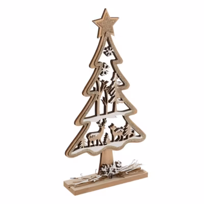 Sapin renne en bois ajouré 29cm – feeric lights & christmas