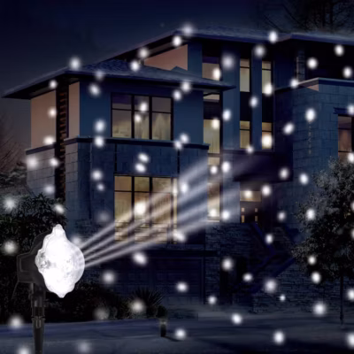 Projecteur extérieur mouvement tombé de neige 3 led blanc froid + transfo – feeric lights & christmas