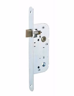 Serrure encastrable pour porte intérieure, axe 40mm, blanche, bouts ronds, réversible – SP