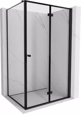 Mexen Mist-F cabine de douche pliante droite 75 x 90 cm, cadre noir, noir – 8A6T-075-090-70-70-P